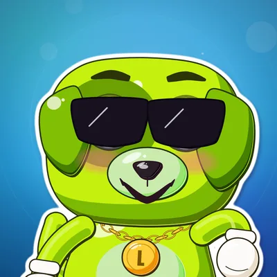 A lime dog mascot with sunglasses